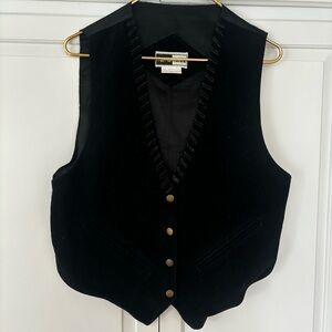 Vintage Moto Suede Black Leather Vest M